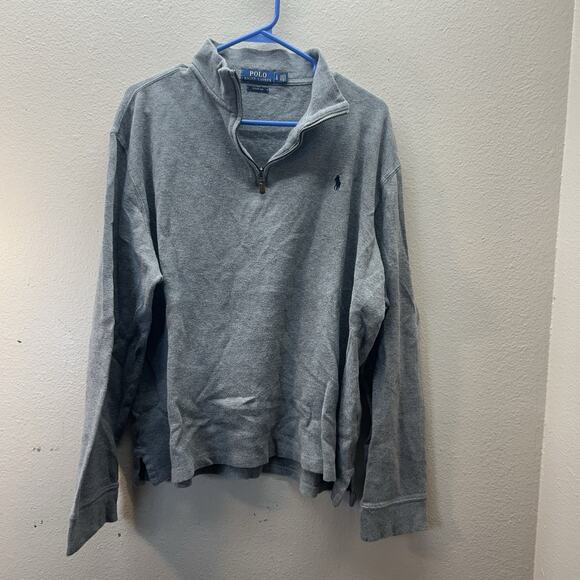 Polo Ralph Lauren Sweater Mens Large Gray Estate Rib Heritage Minimal Golf Pony - Picture 1 of 4